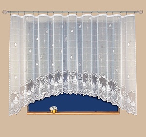 Kusová záclona KUCHYŇKA Šířka 220 cm, Výška 120 cm bílá
