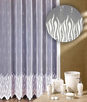 Záclona Plamínky výška 250 cm bílá