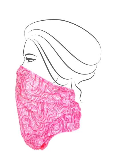 Multifunkční šátek průměr 45 - 70 cm, délka cca 50 cm růžové ornamenty