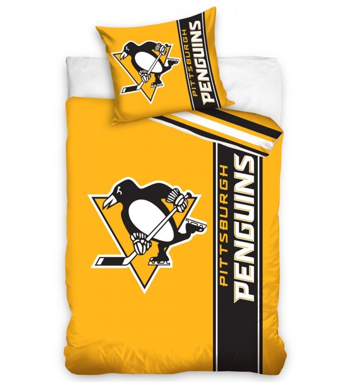 Povlečení NHL Pittsburgh Penguins Belt 70x90,140x200 cm žlutá <br>699 Kč/1 ks
