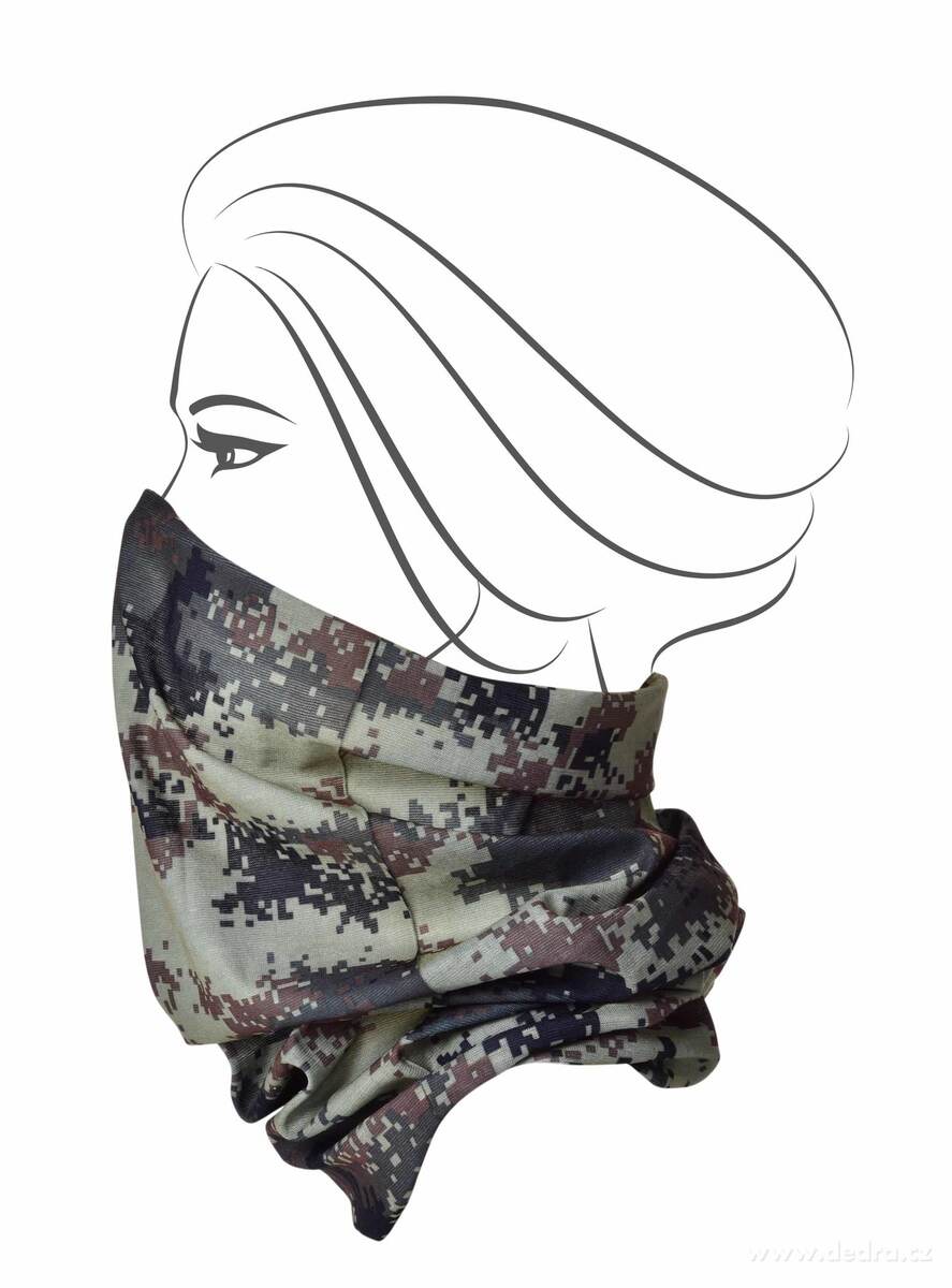 Multifunkční šátek průměr 45 - 70 cm, délka cca 50 cm