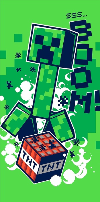 Osuška Minecraft Boom 70x140 cm - zobrazit detaily