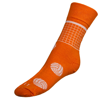 Ponožky Volejbal 43-46 oranžová, bílá