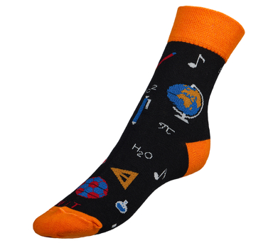 Ponožky Učitel 35-38 černá, oranžová