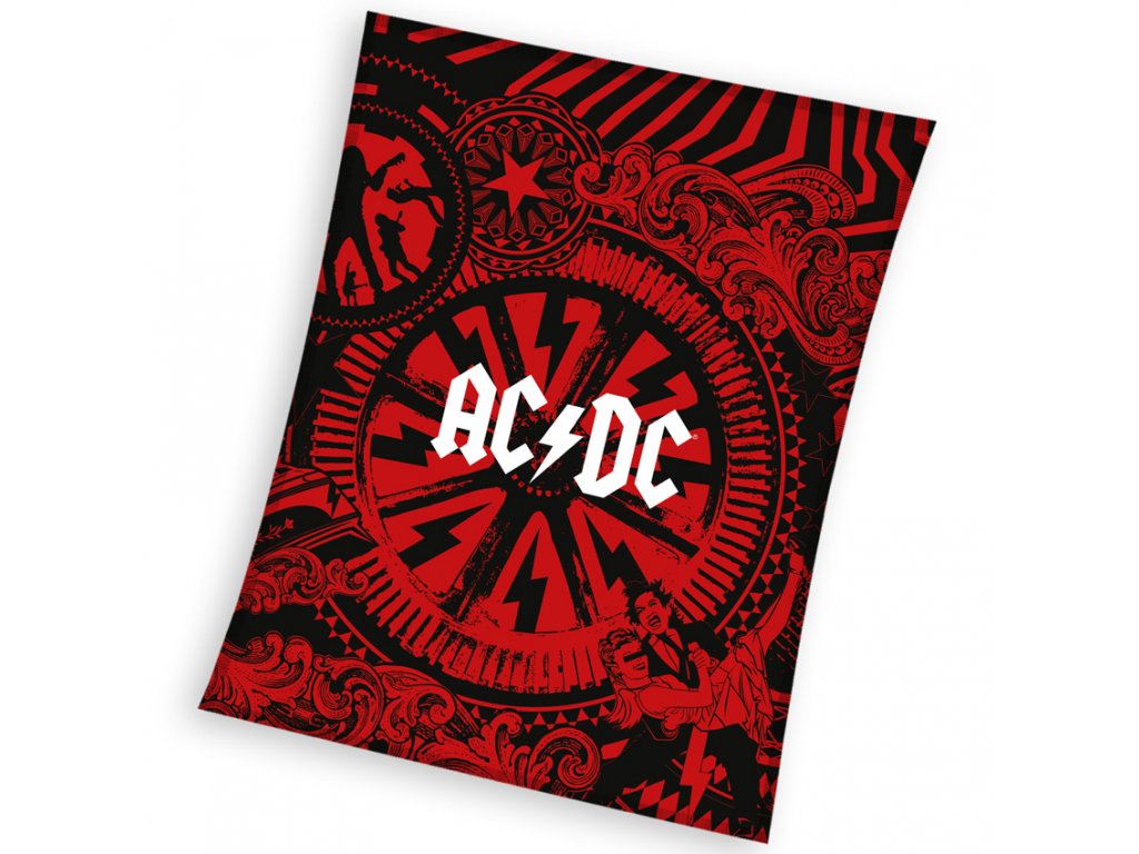 Mikroplyšová deka AC/DC Black Ice 150x200 cm 
