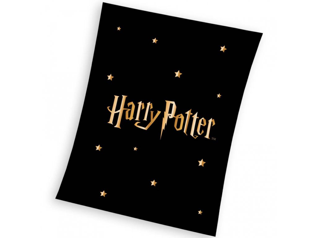 Dtsk deka Harry Potter Gold Stars 130x170 cm ern <br>379 K/1 ks
